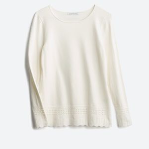 Stitch Fix silky soft sweater with pointelle detail